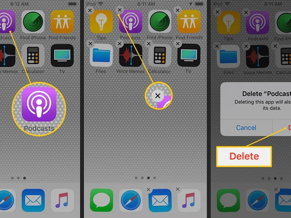 Remove Or Uninstall Podcasts App from iPhone