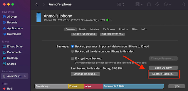 Get Back the Pictures Deleted from iPhone Using Finder