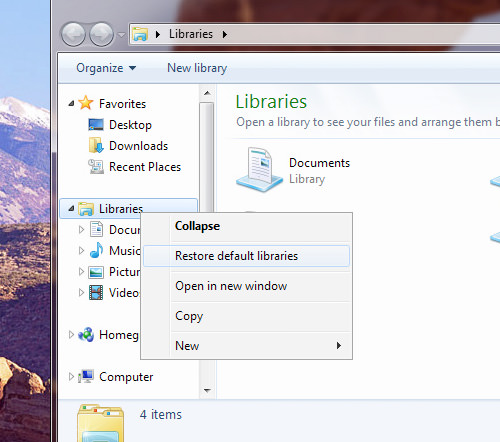 Have Your Windows Library be Restored