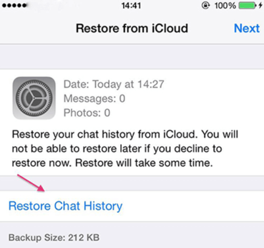 Återställ raderade WhatsApp-meddelanden på iOS