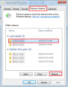 Restore the Previous Versions to Recover Deleted Skype Chat History