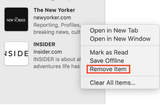Hur man rensar objekt på Safaris läslista på Mac