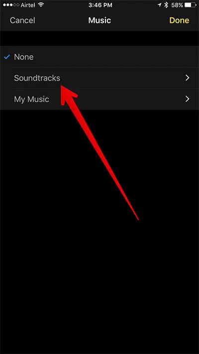Lägg till musik till videoapp i din iOS-enhet med klipp