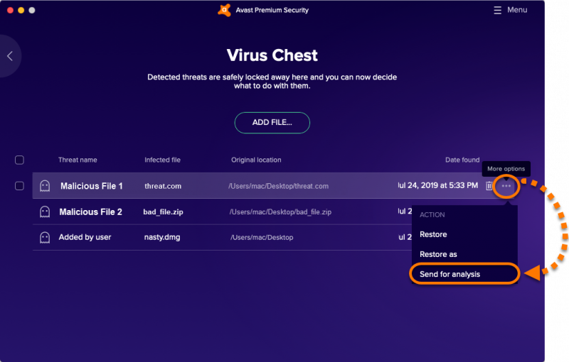 Fix Avast Cannot Restore File Error by False Positive Report