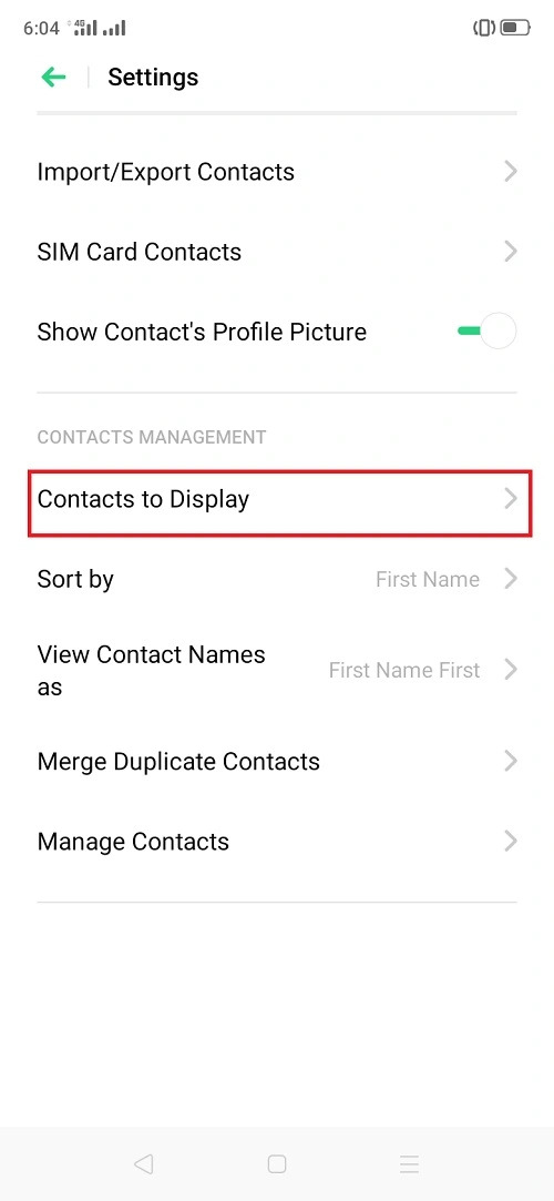 Google Contacts Restore via Android Settings App