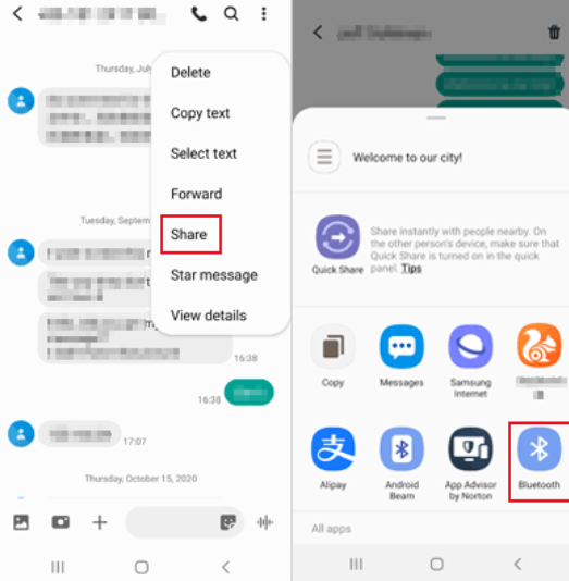 Use Bluetooth to Transfer Text Messages