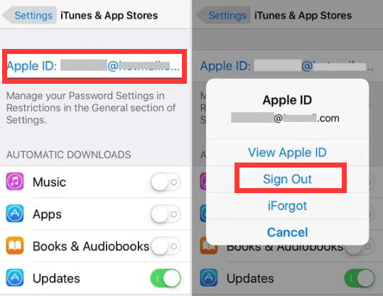 Ta bort Apple ID med iPhone
