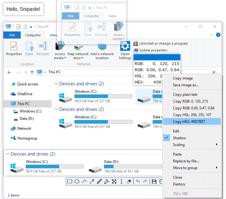 Snipaste recension: Kompatibilitet