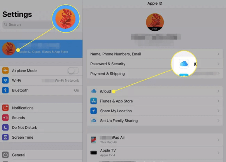 iCloud를 사용하여 iPhone을 iPad에 동기화