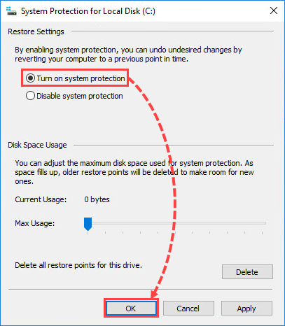 Aktivera systemåterställning