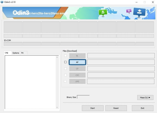 Root Samsung Galaxy S7 Odin Välj ap