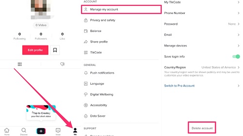 Deleting TikTok Account on iPhone