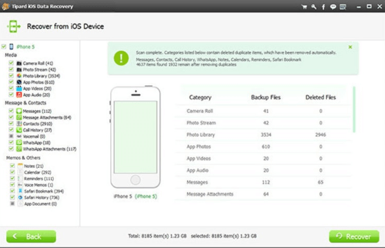 Tipard iOS 데이터 복구