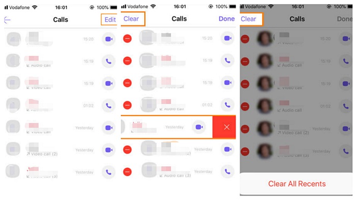 iPhone의 Viber에서 최근 통화 삭제