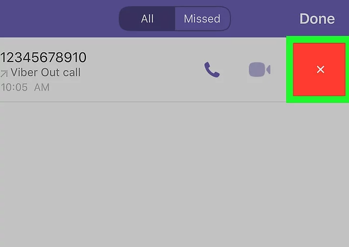 Delete Individual Calls Using Viber