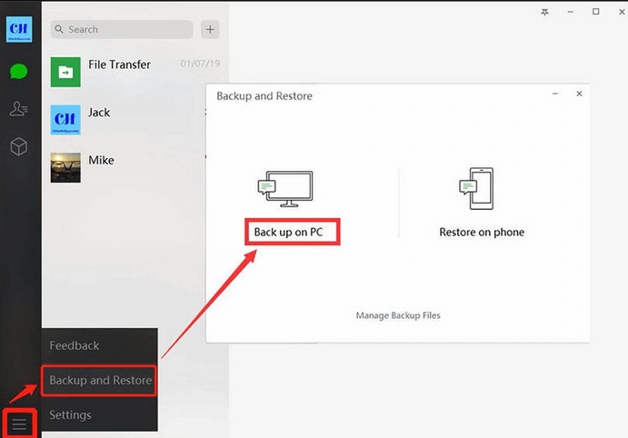 Transfer WeChat Messages from iPhone to Computer via WeChat Backup & Restore