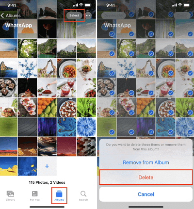 Deleting WhatsApp Media on iPhone through The Camera Roll