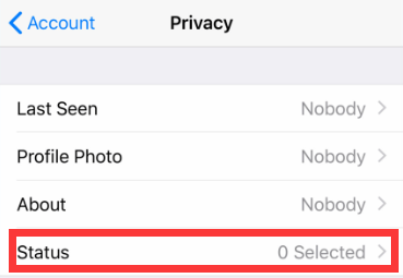 Check The WhatsApp Privacy Settings to Fix WhatsApp Status Not Showing