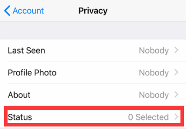 Verifique as configurações de privacidade do WhatsApp para corrigir o status do WhatsApp não exibido