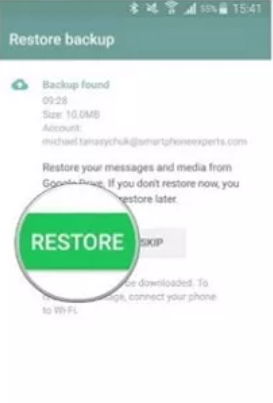 Restore from Your Local Backup File