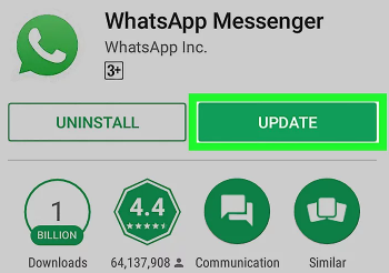 Update WhatsApp by Google Play Store
