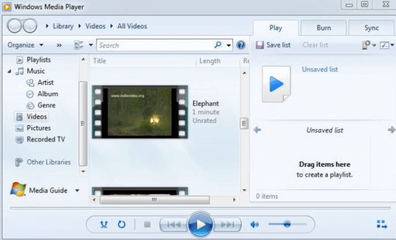 Mesclar arquivos MP4 usando o Windows Media Player