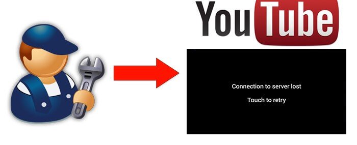 Conexión de YouTube al servidor perdido