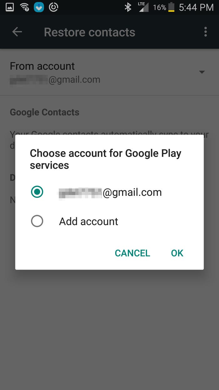 Guarda tus contactos en Google