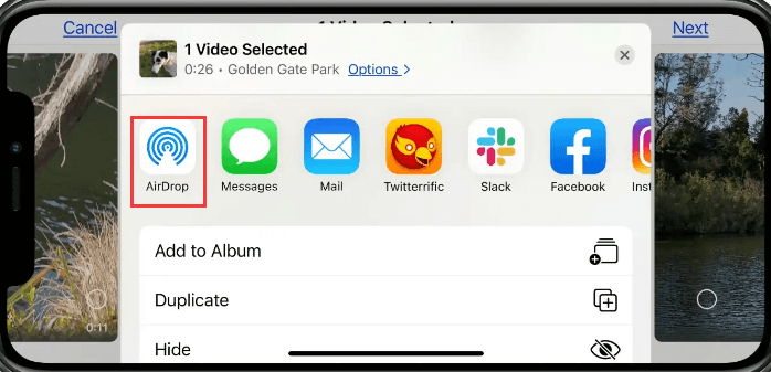 Importe vídeos do iPhone para o Mac através do AirDrop