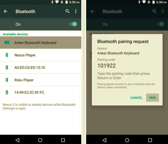 Transferir fotos do Android para o Android com Bluetooth