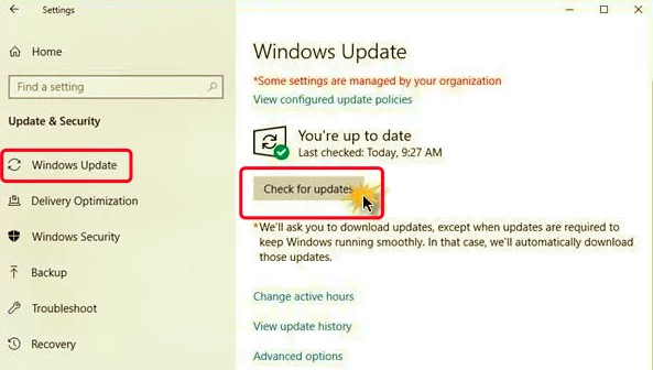 Update Windows Software to Repair iTunes Not Installed