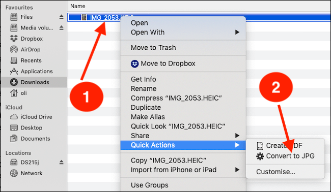 Convert HEIC To Another Format Via DropBox