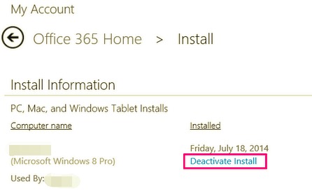 Deactivate Subscription before Transfer Microsoft Office to Another Computer