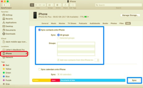 Use Finder to Sync Contacts from iPhone to iPad