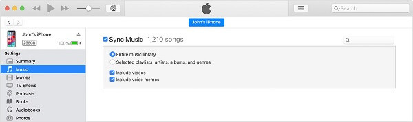Sincronizar música com o iTunes