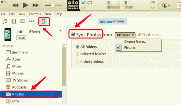 Migrate Photos from iPhone to iPad Using iTunes