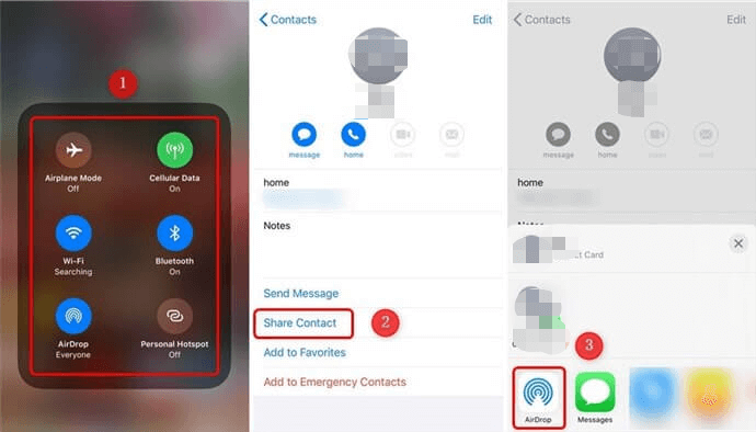 AirDrop을 사용하여 iCloud 없이 iPhone에서 iPhone으로 연락처 전송