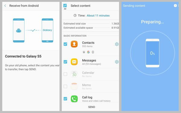 Transferir dados entre Samsung via Smart Switch