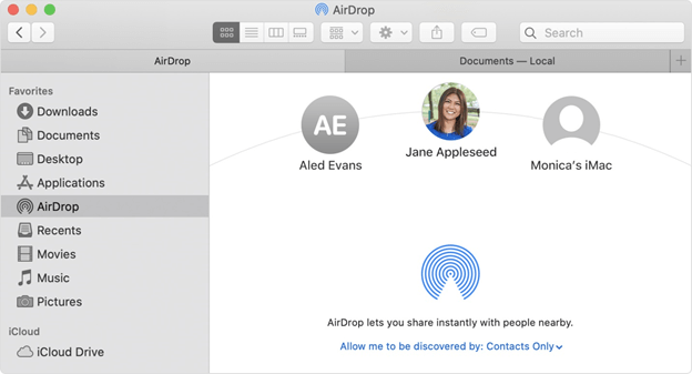 Transferir arquivos do iPhone para Mac com Airdrop