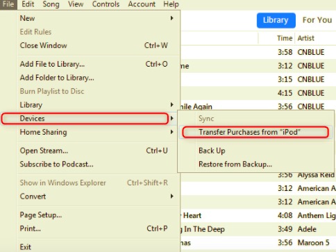 Transfer Music from iPod to Mac with iTunes