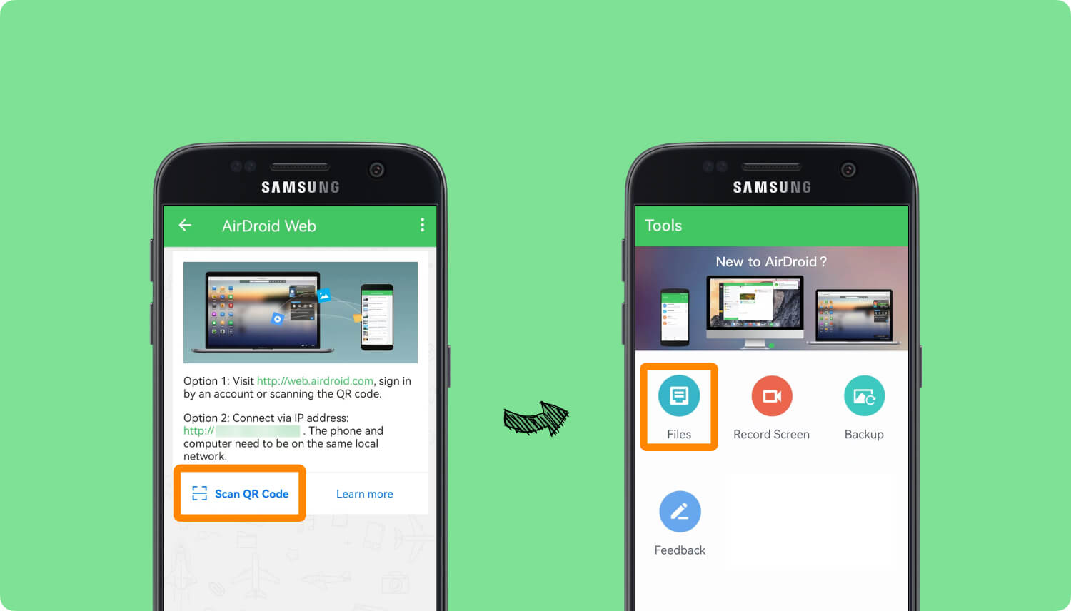 Transfer Photos from Samsung Galaxy S7 to Computer Using AirDroid