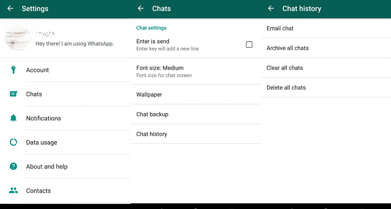 Android 기기를 사용하여 이메일을 통해 WhatsApp 채팅 전송