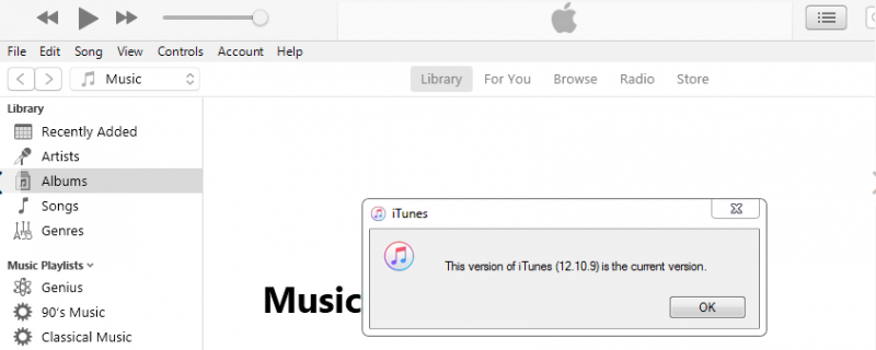시스템에 연결된 장치가 작동하지 않는 문제를 해결하기 위해 iTunes 업데이트