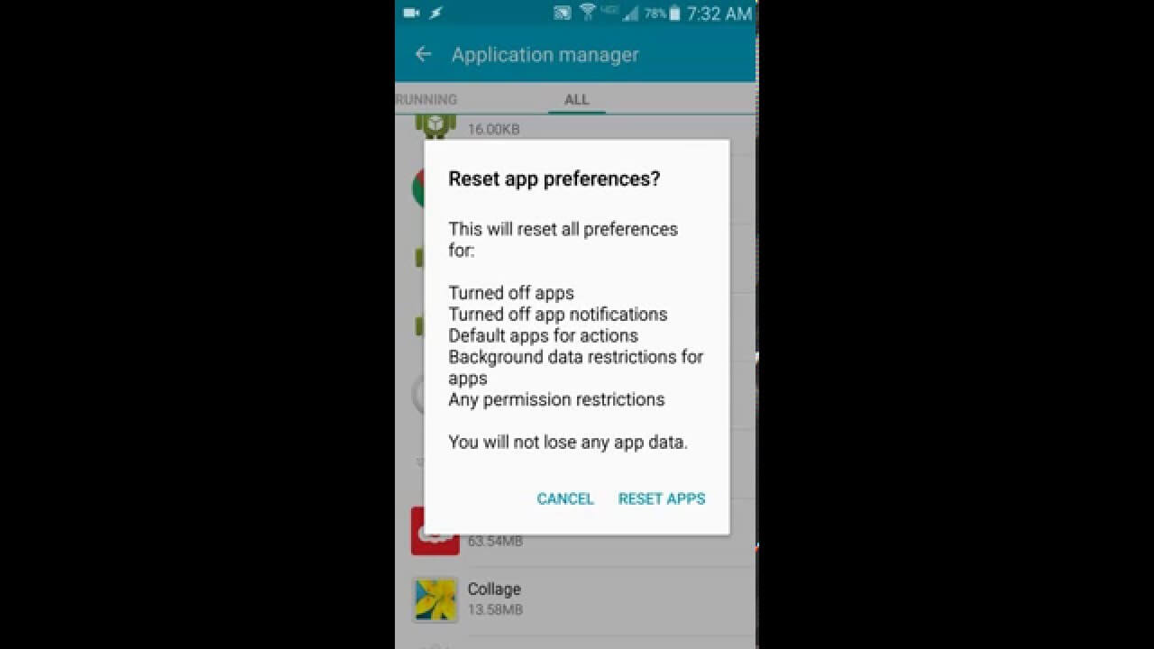 Åtgärda kameran Android Fungerar inte appinställning