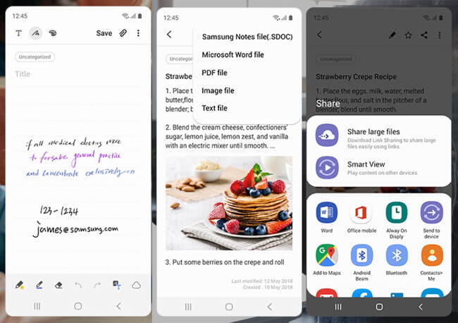 Överför Samsung Notes till ny telefon via e-post