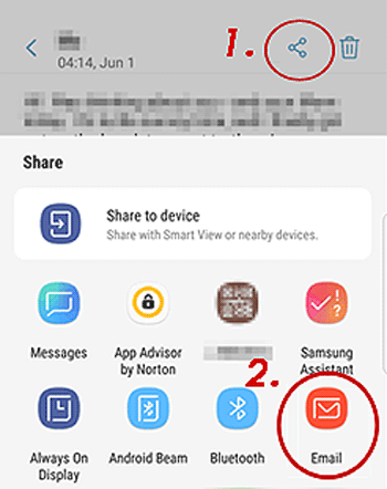 Transferindo dados de Samsung para Samsung usando e-mail