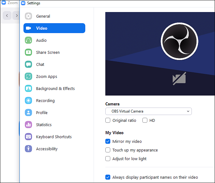 Configure Camera Settings