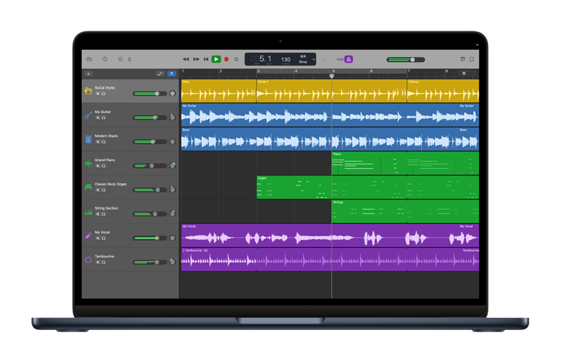 GarageBand para gravação de áudio