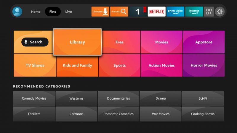 Find DVR Tab on FireStick