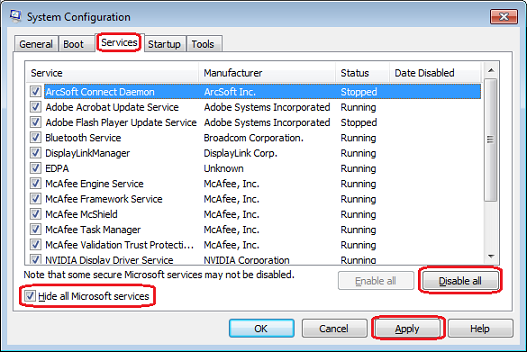 Troubleshooting Error "Screen Record Not Working": Perform Clean Boot